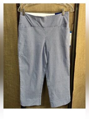 S.C & Co. Blue & White Capri Pants NWT Tummy Control
